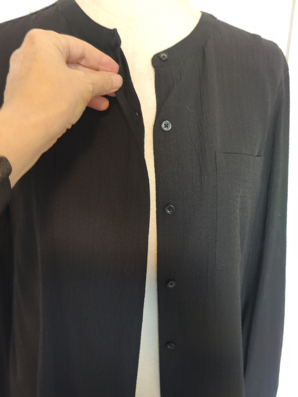 Calvin Klein High-Low Black Blouse Size M